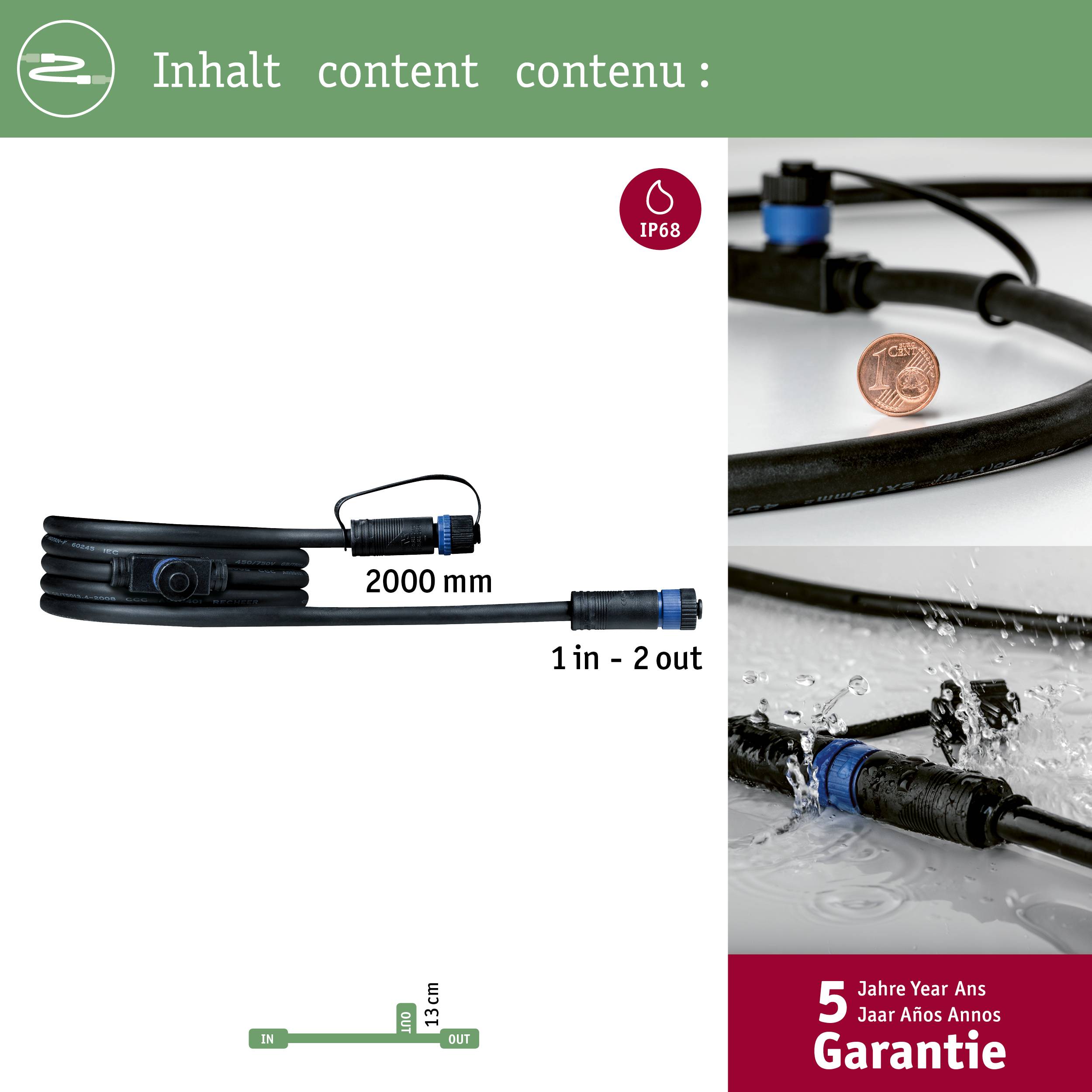 Paulmann 93926 Beleuchtungssystem Plug & Shine Verbindungskabel 150 W Schwarz