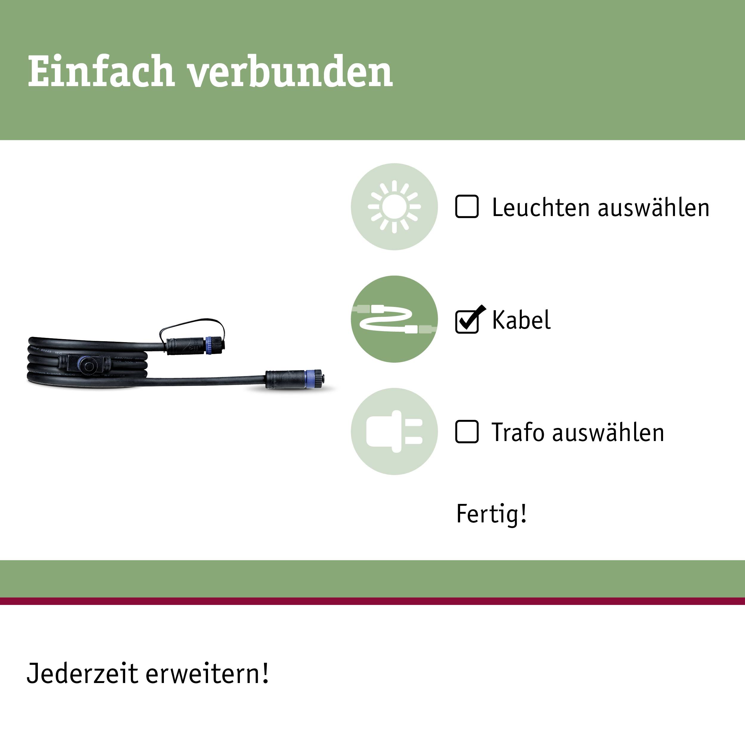 Paulmann 93926 Beleuchtungssystem Plug & Shine Verbindungskabel 150W Schwarz