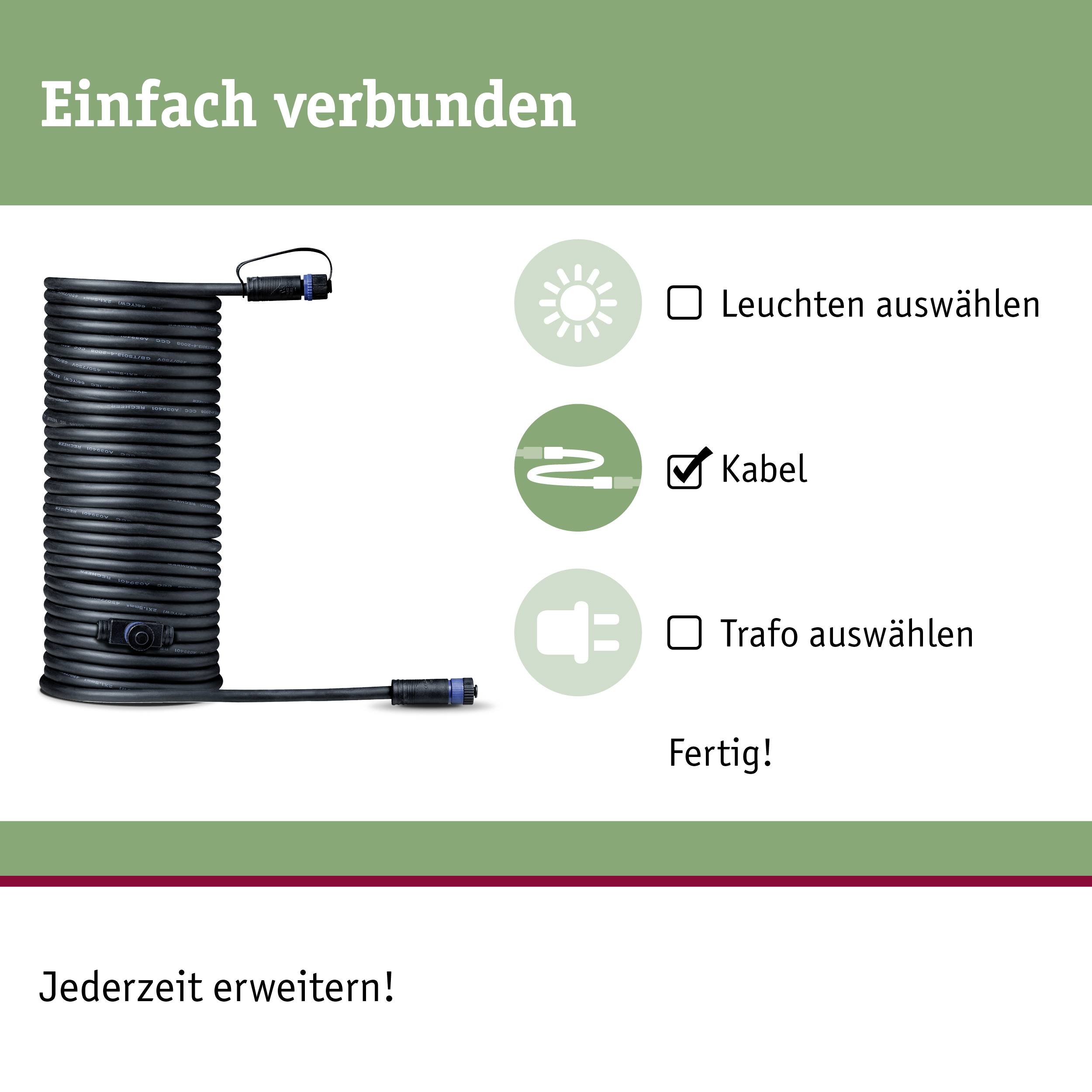 Paulmann 93928 Beleuchtungssystem Plug & Shine Verbindungskabel 150W Schwarz