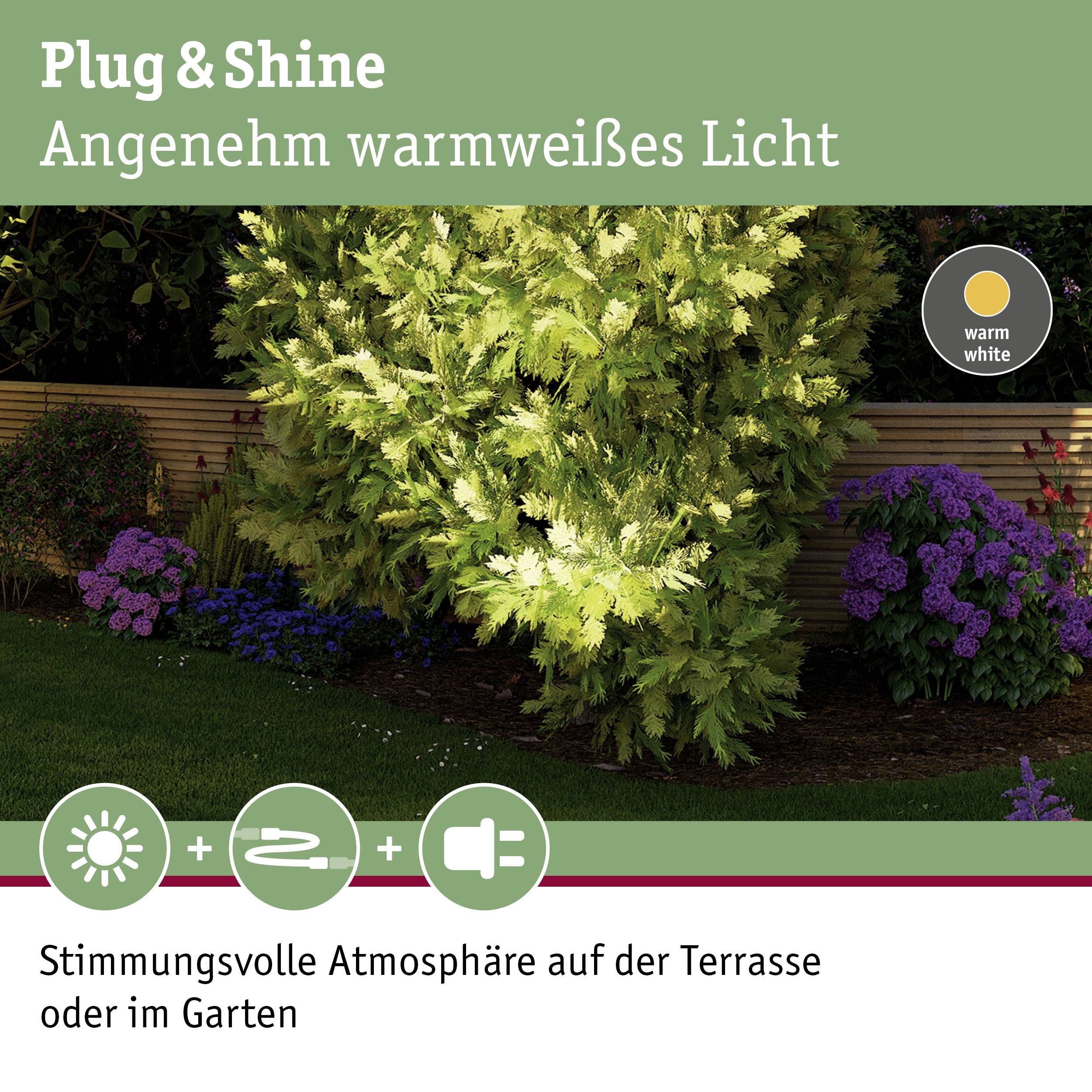 Paulmann 93907 Beleuchtungssystem Plug & Shine LED-Außeneinbauleuchte LED 6W Warmweiß Silber