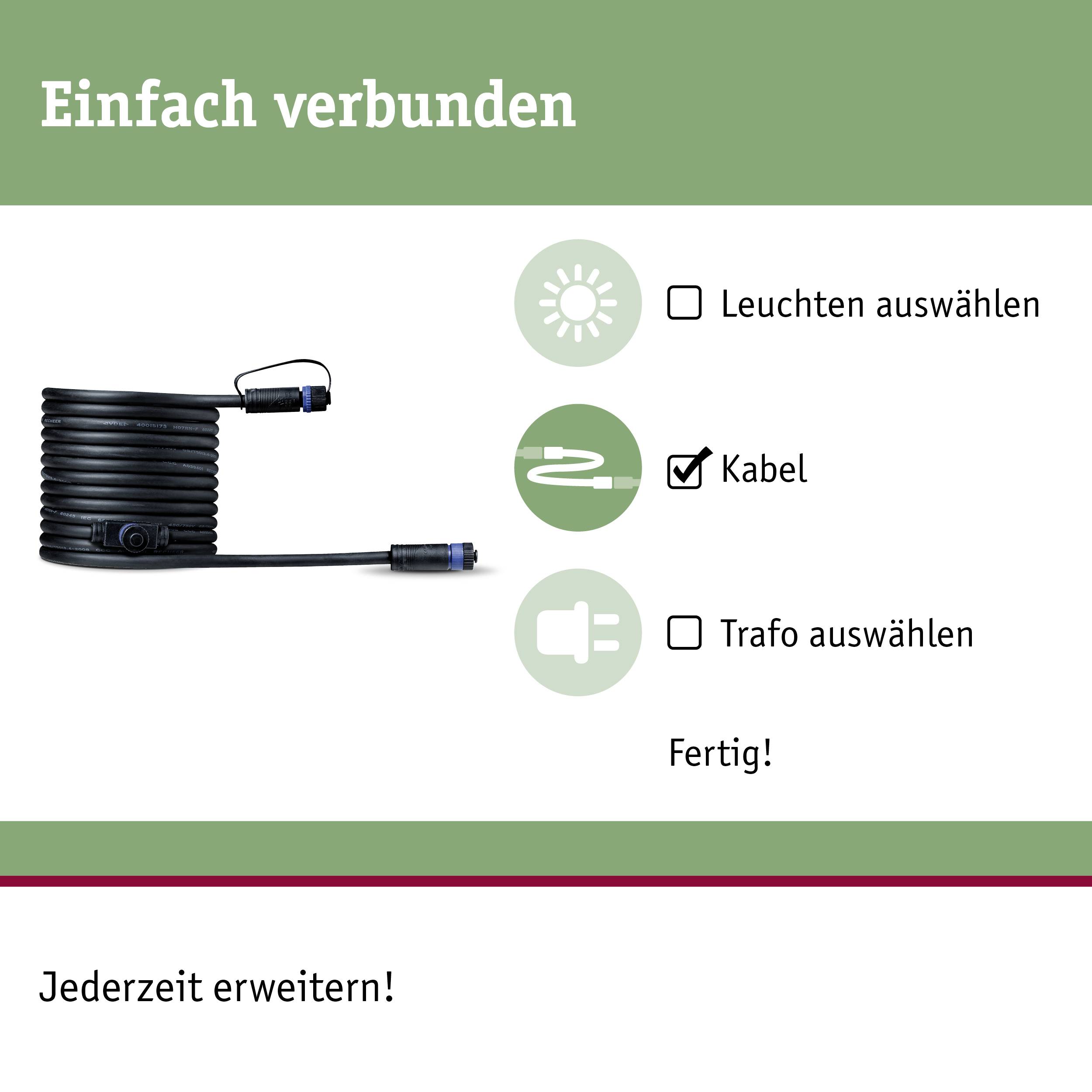 Paulmann 93927 Beleuchtungssystem Plug & Shine Verbindungskabel Schwarz