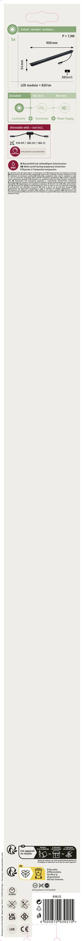 Paulmann 93921 Beleuchtungssystem Plug & Shine LED-Außeneinbauleuchte LED 8W Warmweiß Anthrazit