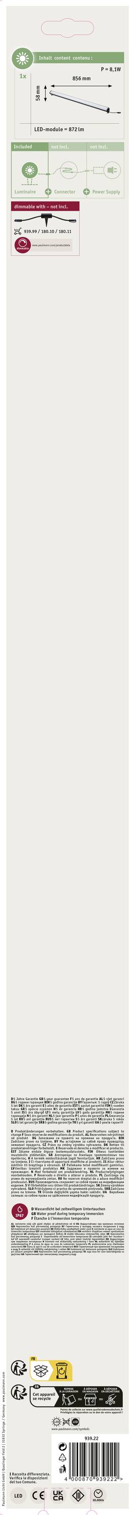 Paulmann Plug & Shine 93922 Beleuchtungssystem Plug & Shine LED-Aufbauleuchte LED 8W Warmweiß Anthrazit