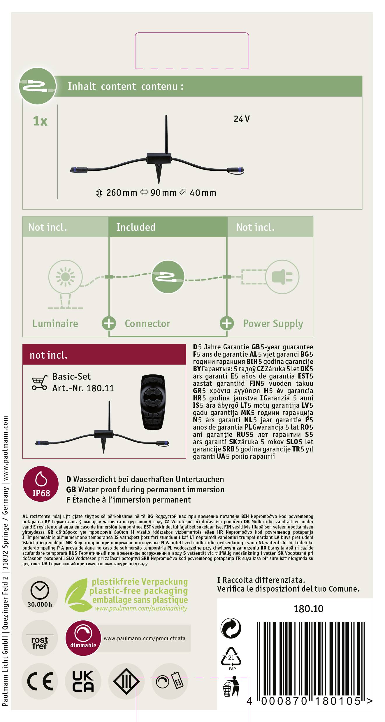 Paulmann 18010 Beleuchtungssystem Plug & Shine Controller Schwarz