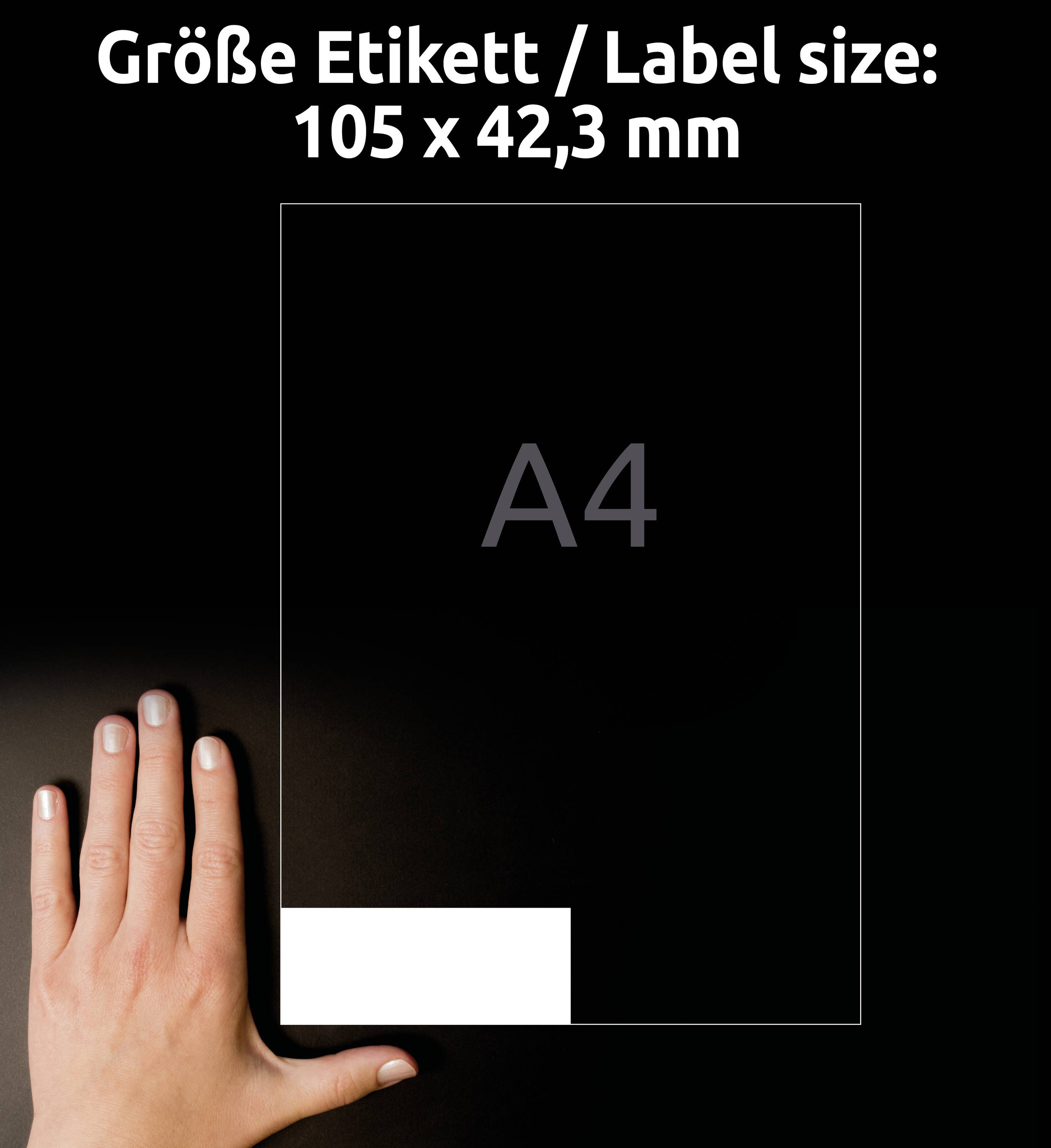 Avery-Zweckform 3653 Universal-Etiketten 105 x 42.3 mm Papier Weiß 1400 St. Permanent haftend Tintenstrahldrucker, Laserdrucker, Farblaserdrucker