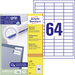 Avery-Zweckform 3667 Universal-Etiketten 48.5 x 16.9mm Papier Weiß 6400 St. Permanent haftend Tintenstrahldrucker, Laserdrucker