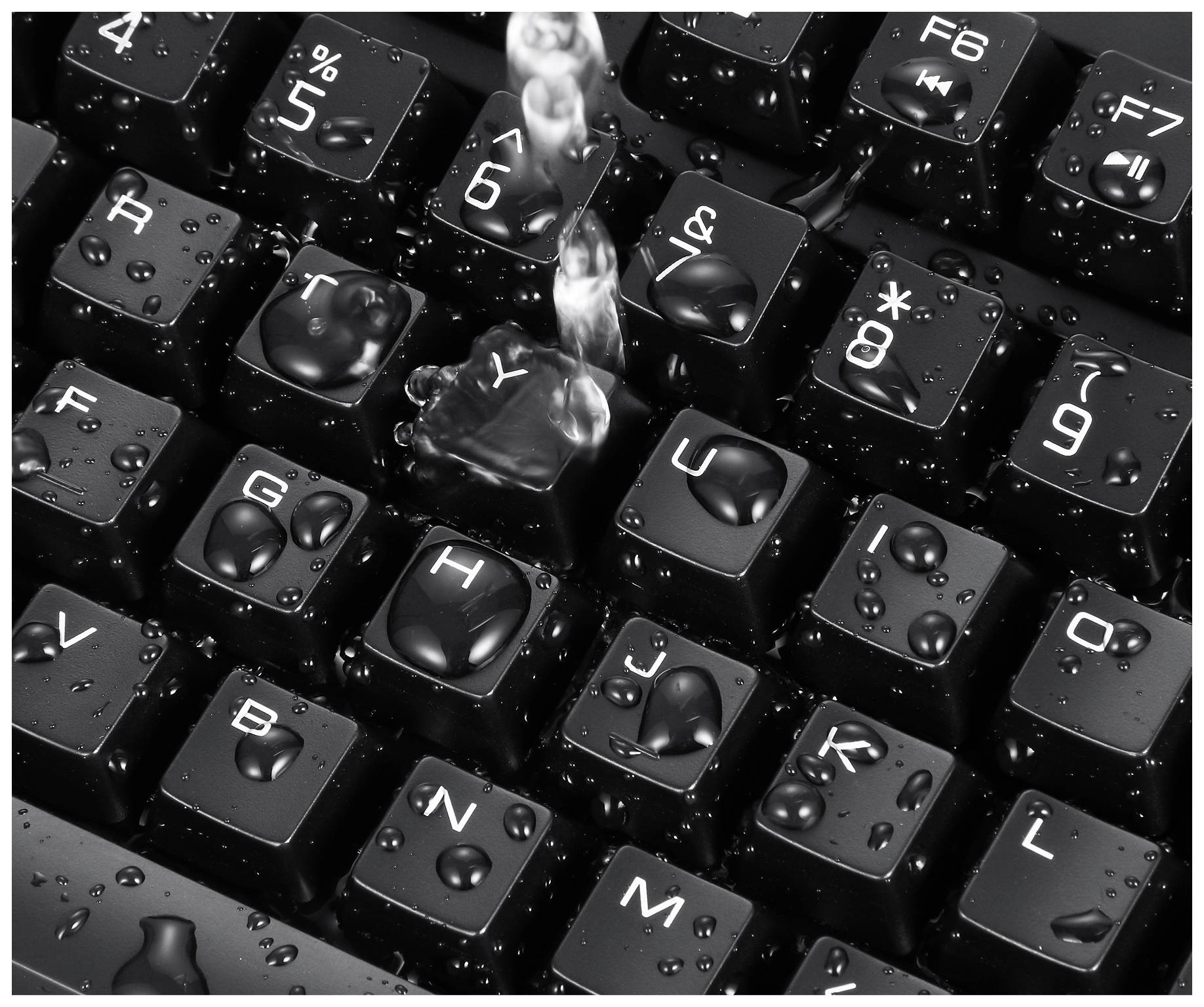 Perixx Periboard-517 B USB Tastatur Deutsch, QWERTZ Schwarz Staubgeschützt, Spritzwassergeschützt