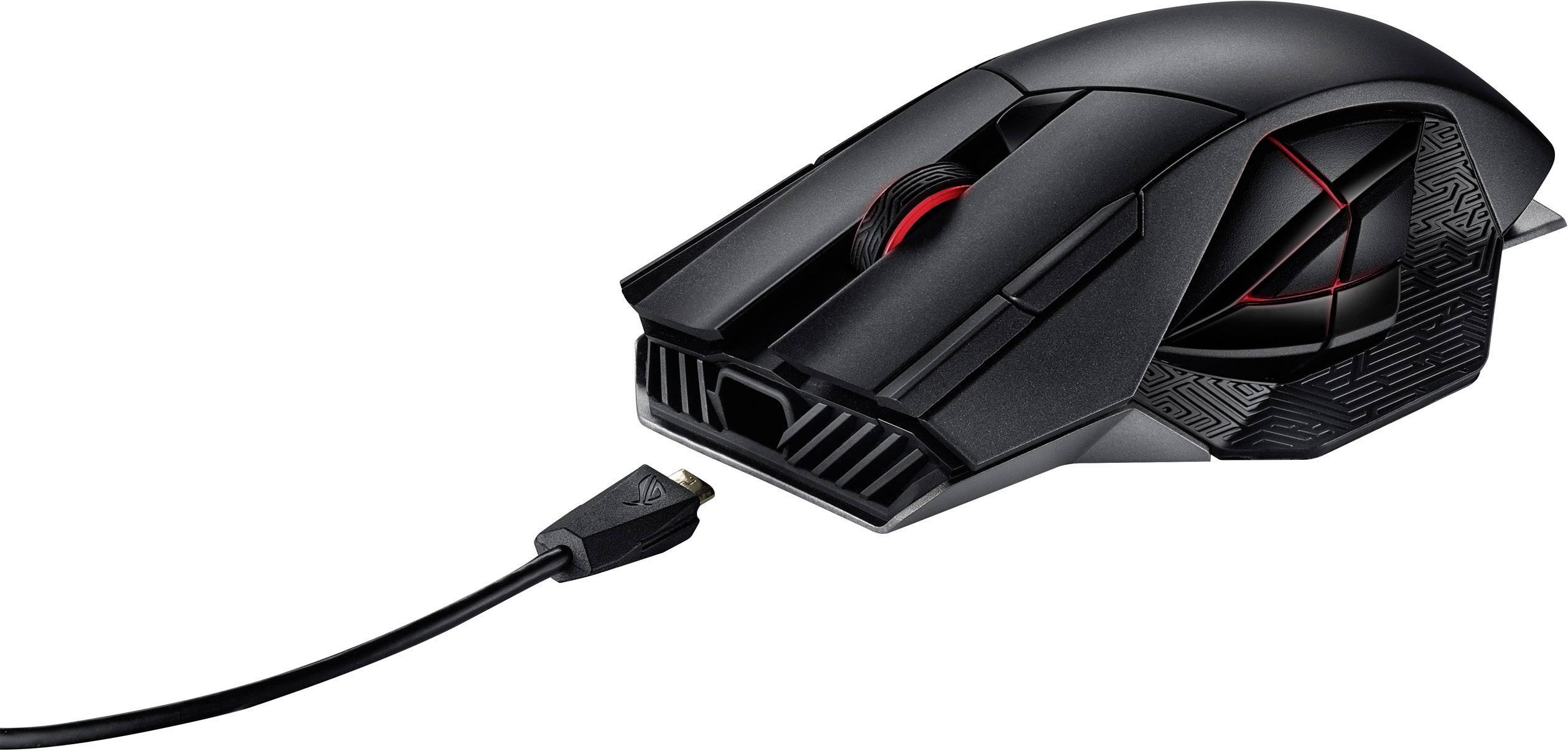 Asus ROG Spatha Gaming-Maus PS2, USB Laser Schwarz 12 8200 dpi Abnehmbares Kabel, Beleuchtet, Integrierter Profilspeicher