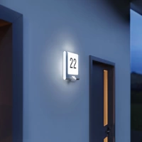 Steinel L 220 010454 LED-Hausnummernleuchte mit Bewegungsmelder LED LED fest eingebaut 9.3W Silber Steinel L 220 010454 LED-Hausnummernleuchte mit Bewegungsmelder LED LED fest eingebaut 9.3W Silber