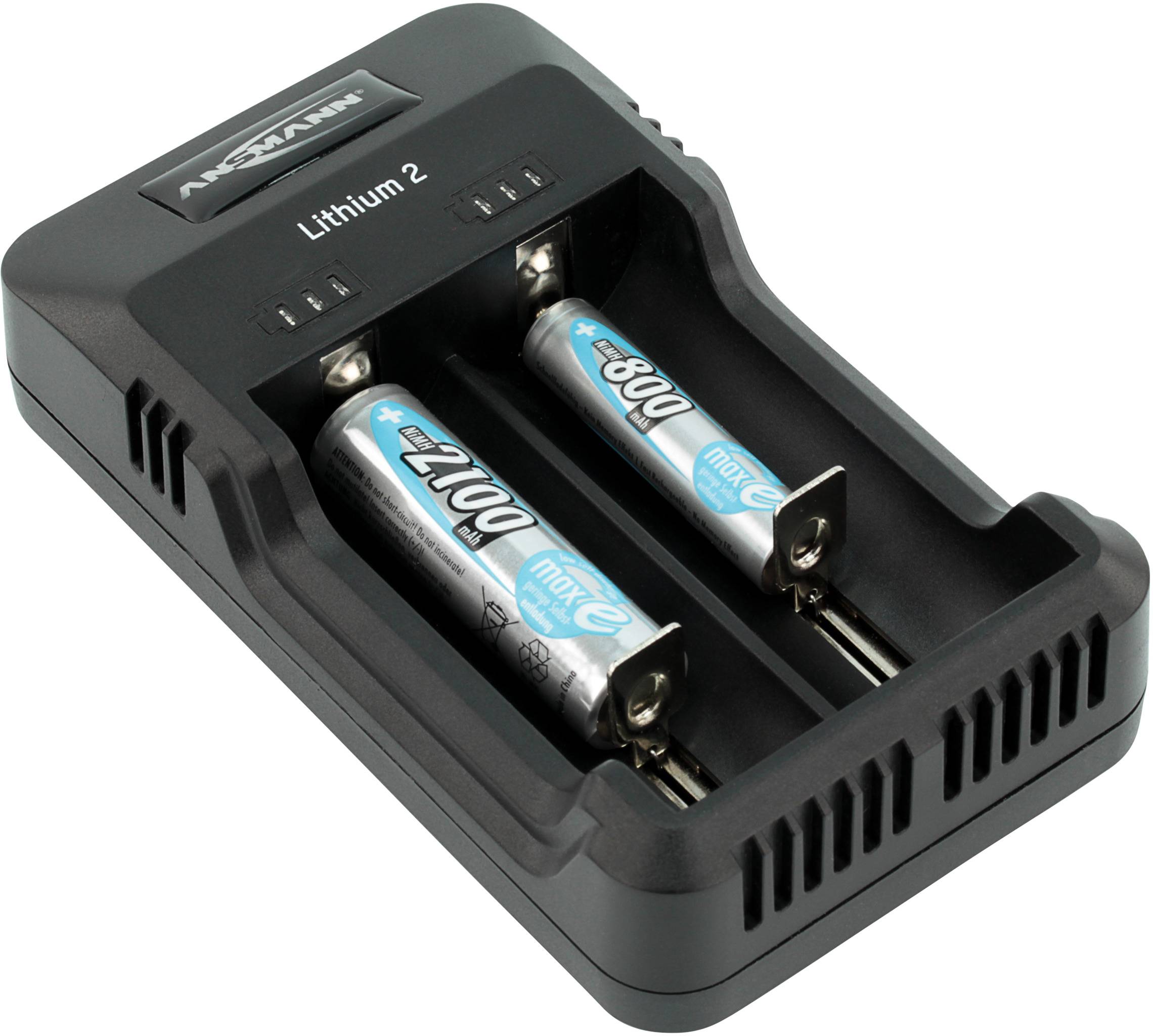 Ansmann Lithium 2 1001-0050 Rundzellen-Ladegerät LiIon, NiMH Micro (AAA), Mignon (AA)