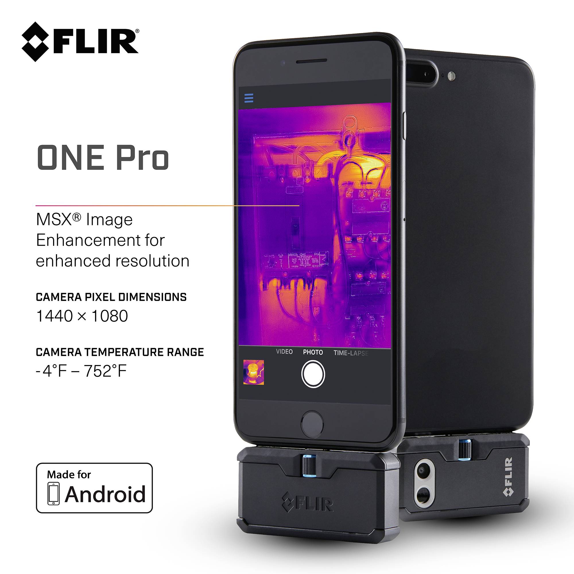 FLIR ONE PRO Android USB C Handy Wärmebildkamera -20 bis +400°C 160 x 120 Pixel 8.7Hz