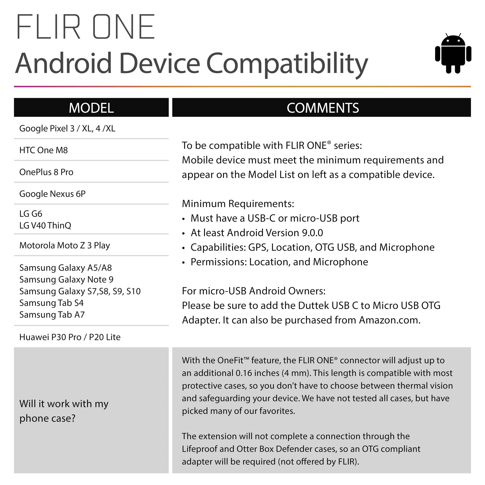 FLIR ONE PRO Android USB C Handy Wärmebildkamera -20 bis +400°C 160 x 120 Pixel 8.7Hz