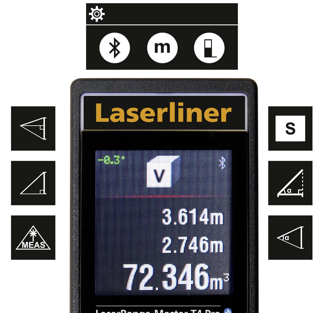Laserliner LaserRange-Master T4 Pro Laser-Entfernungsmesser Bluetooth 40m