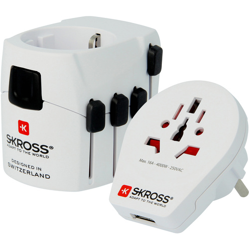 Skross 1302535 Reiseadapter PRO World & USB