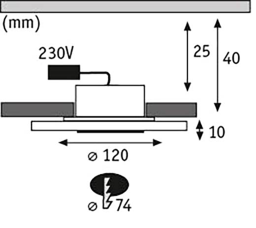 Paulmann 92907 Whirl LED-Einbauleuchte 3er Set LED LED fest eingebaut 4.9W Aluminium (gebürstet), Satin