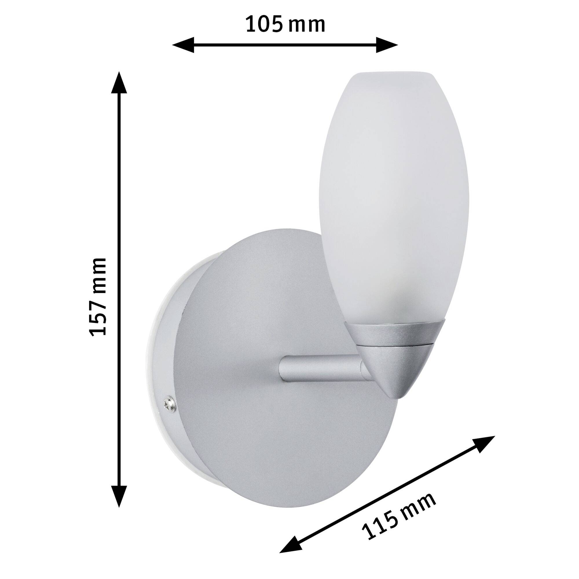 Paulmann Carina 70838 Bad-Wandleuchte 28W Chrom (matt), Satin