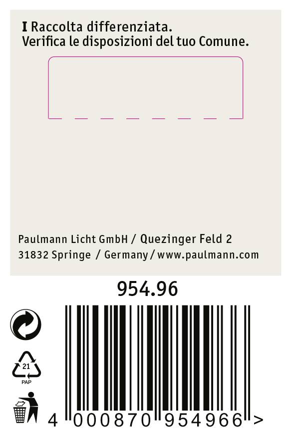 Paulmann 95496 Hochvolt-Schienensystem-Komponente Endkappe 2er Set Chrom (matt)