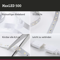 Paulmann MaxLED 500 70828 LED-Streifen-Erweiterung mit Stecker 24 V 2.5 m Tageslichtweiß 1 St. Paulmann MaxLED 500 70828 LED-Streifen-Erweiterung mit Stecker 24 V 2.5 m Tageslichtweiß 1 St.
