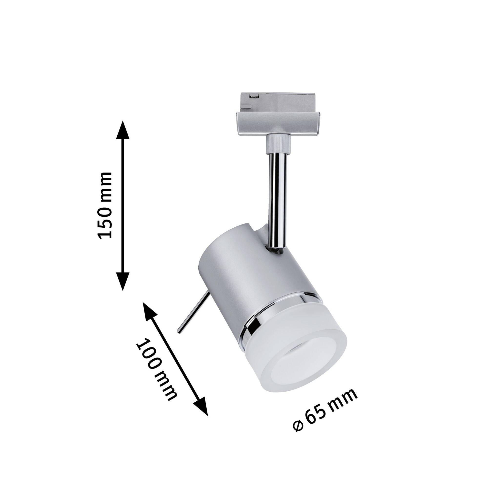 Paulmann Pipe Hochvolt-Schienensystem-Leuchte URail GU10 10W LED Chrom (matt), Chrom