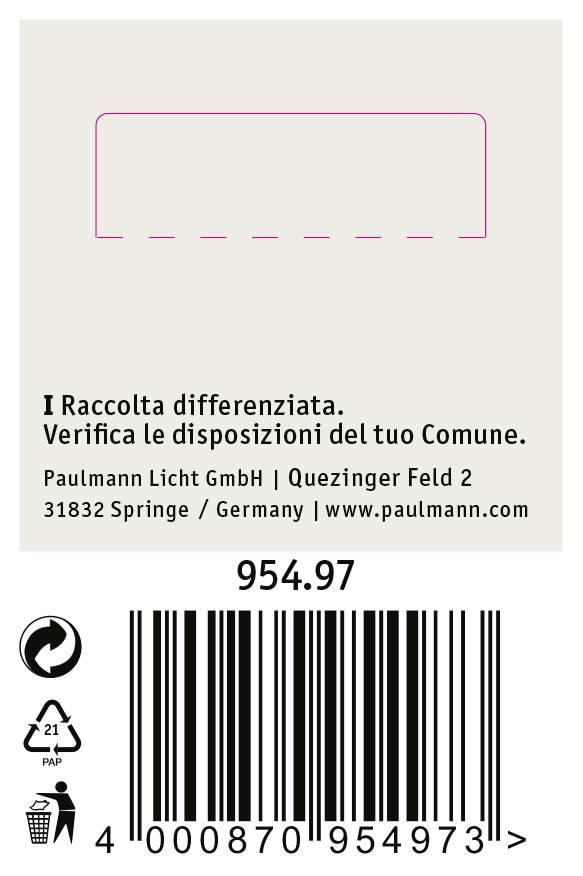 Paulmann 95497 Hochvolt-Schienensystem-Komponente Endkappe 2er Set Weiß