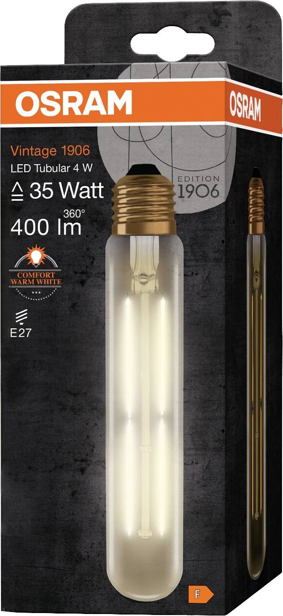 Osram 4058075808188 LED EEK F (A - G) E27 Stabform 4W = 35W Warmweiß (Ø x L) 32mm x 185mm 1St.