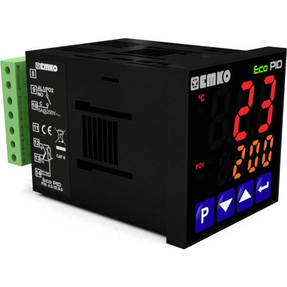 Emko ecoPID.4.5.2R.S.0 Temperaturregler Pt100, J, K, R, S, T, L -199 bis +999°C Relais 5 A, SSR (L x B x H) 90 x 48 x 48mm