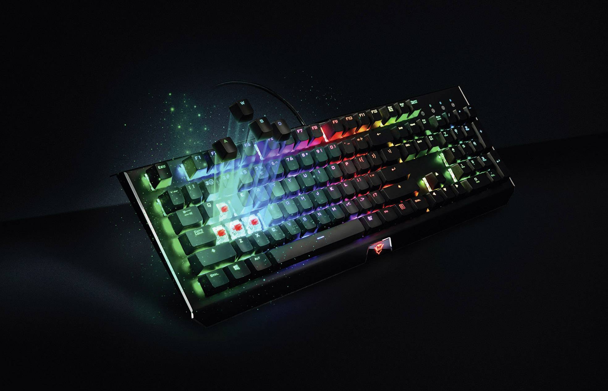 Trust GXT 890 Cada RGB USB Gaming-Tastatur Switch: Red, Beleuchtet Deutsch, QWERTZ, Windows® Schwarz