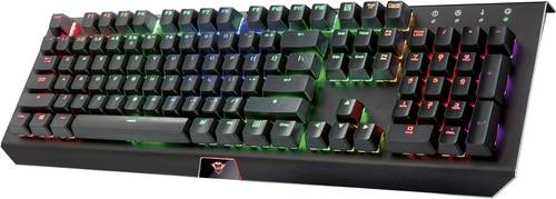 Trust GXT 890 Cada RGB USB Gaming-Tastatur Switch: Red, Beleuchtet Deutsch, QWERTZ, Windows® Schwar