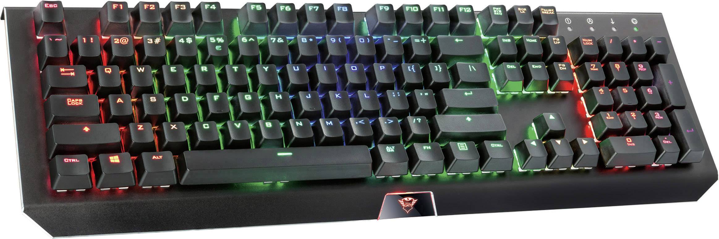 Trust GXT 890 Cada RGB USB Gaming-Tastatur Switch: Red, Beleuchtet Deutsch, QWERTZ, Windows® Schwarz