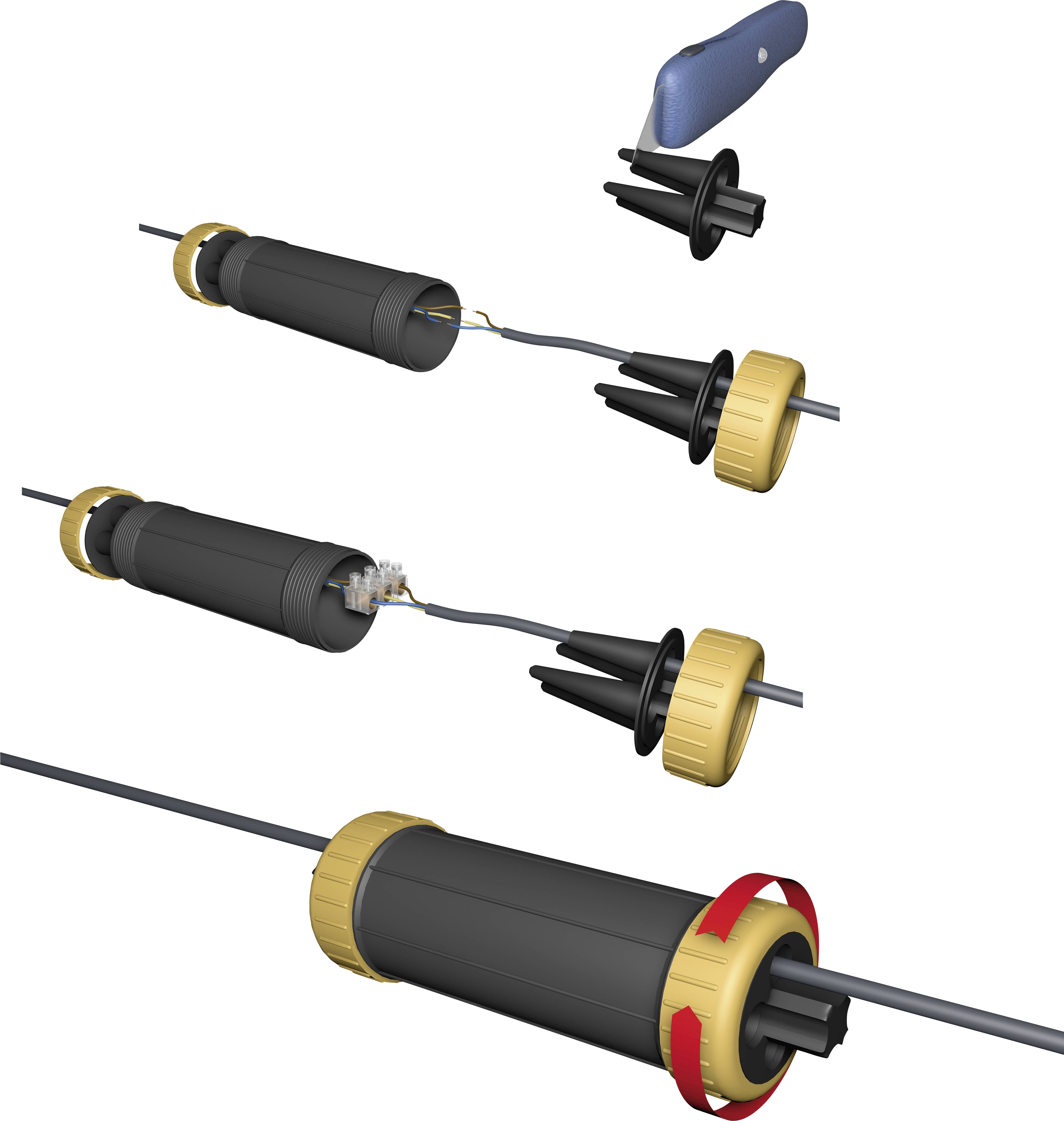 Heitronic 45604 Kabelmuffe Kabel-Ø-Bereich: 6 - 14mm Inhalt: 1St.