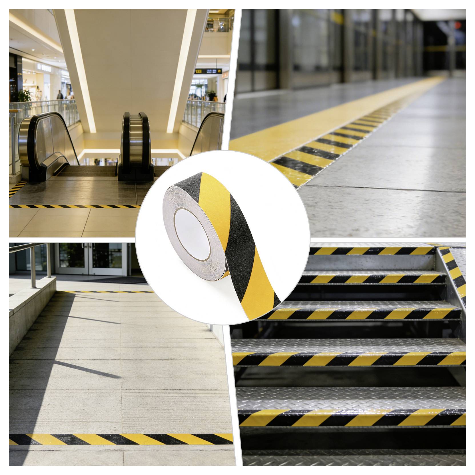 TOOLCRAFT ANST255M-YB 1564011 Anti-Rutschband Sugo Schwarz, Gelb (L x B) 5m x 25mm 1St.