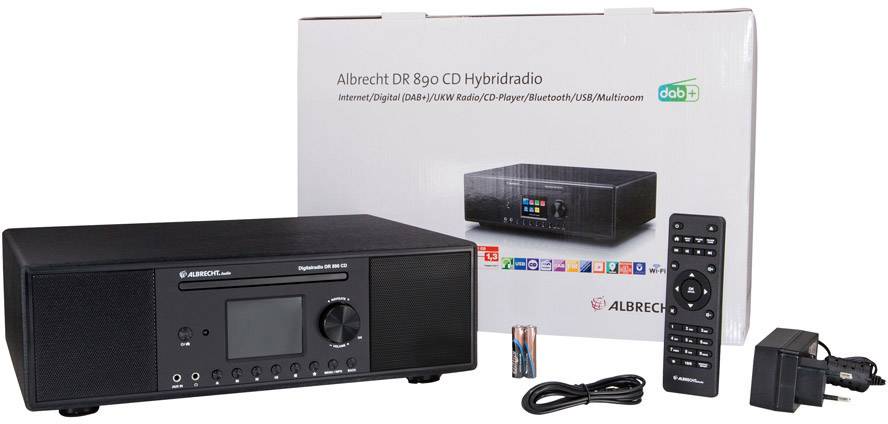 Albrecht DR 890 Internet Tischradio DAB+, UKW, Internet CD, AUX, Bluetooth®, USB, WLAN, Internetradio Schwarz