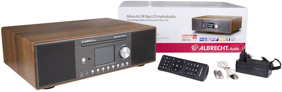 Albrecht DR 890 Internet Tischradio DAB+, UKW, Internet AUX, Bluetooth®, CD, USB, WLAN, Internetradio Walnuss