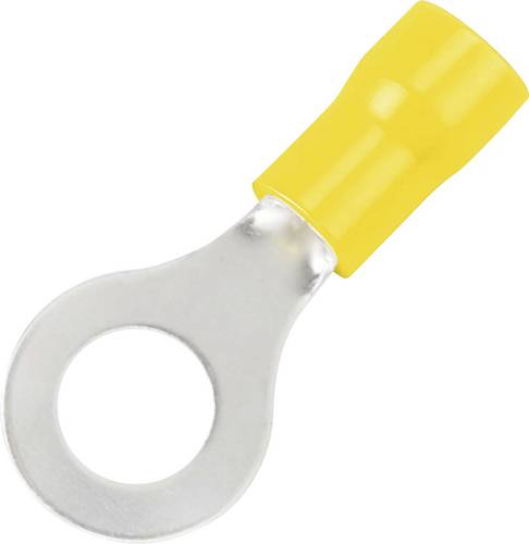 TRU Components 746750 Ringkabelschuh Querschnitt (max.)=6 mm² Loch-Ø=8.4 mm Teilisoliert Gelb 50 St