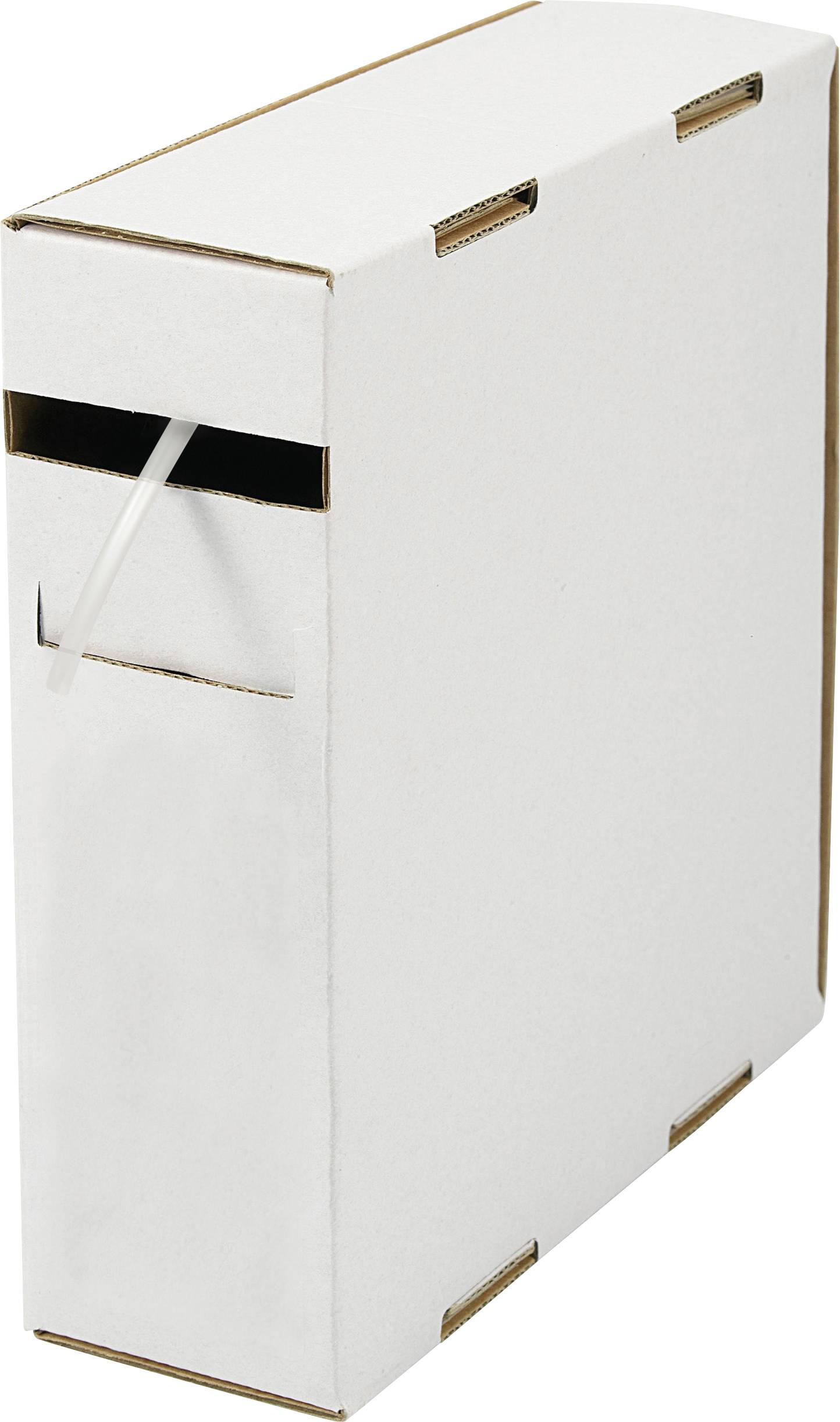 Ein weißer Plastiktrinkhalm auf hellem Hintergrund.