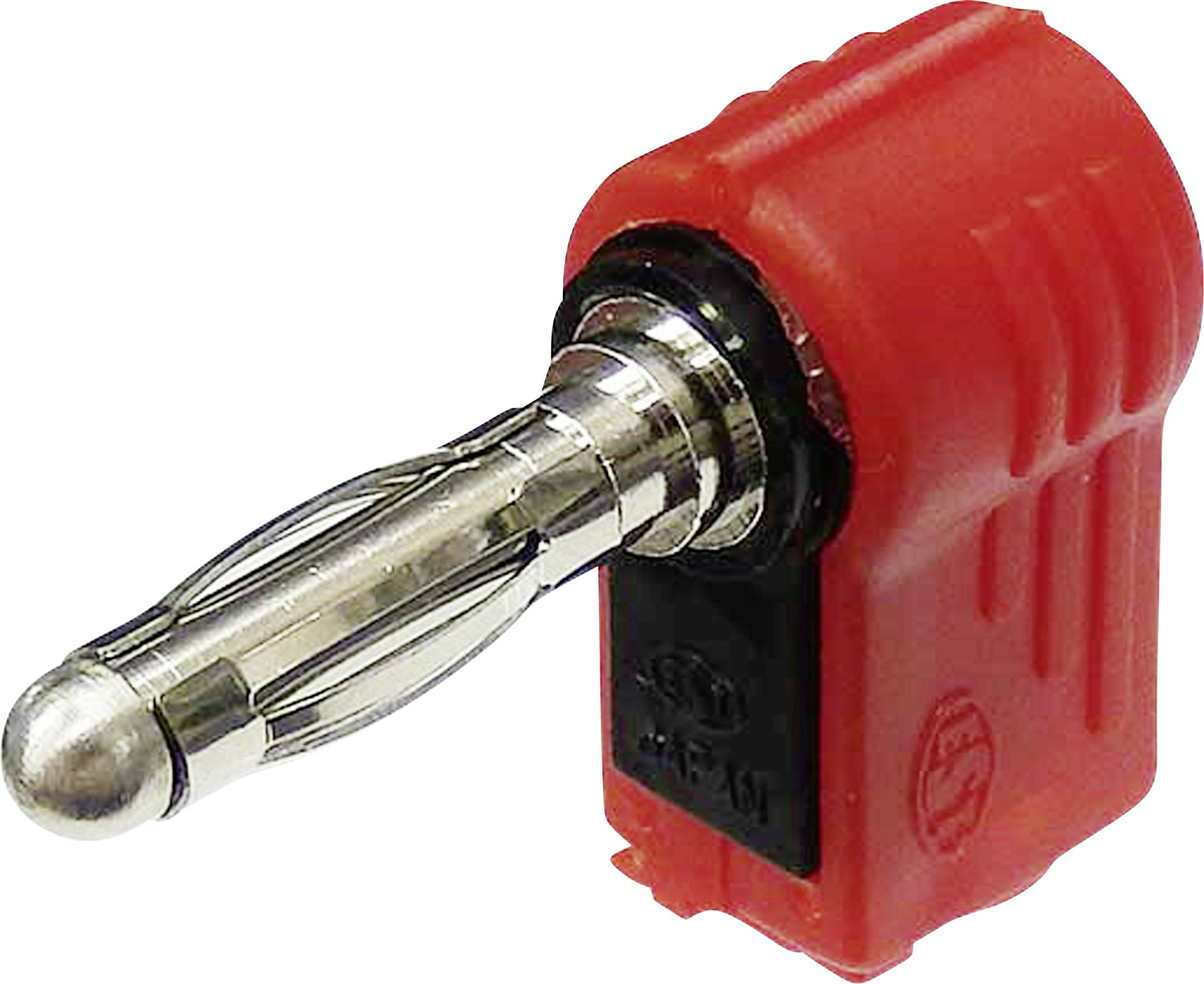 TRU Components Bananenstecker Stecker, gewinkelt Stift-Ø: 4 mm Rot