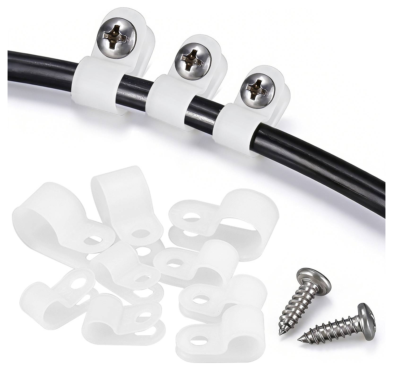 TRU COMPONENTS Befestigungsschelle schraubbar 532032 Bündel-Ø-Bereich 12mm (max) Natur 25St.