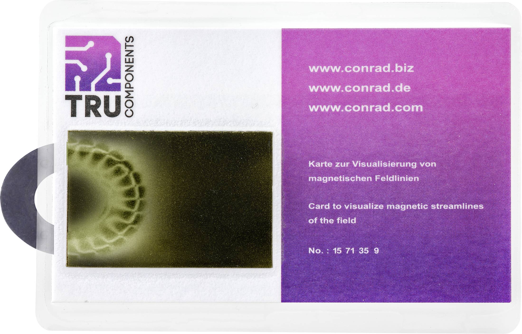 TRU COMPONENTS Magnetfeld-Visualisierungskarte MVC11HGM (L x B) 95mm x 65mm Magnetische Anzeigefläche: (L x B) 40mm x 27mm