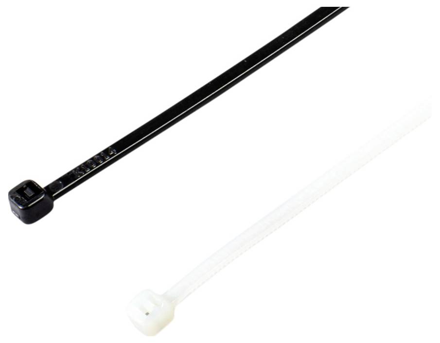 TRU Components 1572053 Kabelbinder 300mm 3.60mm Schwarz, Natur 400St.