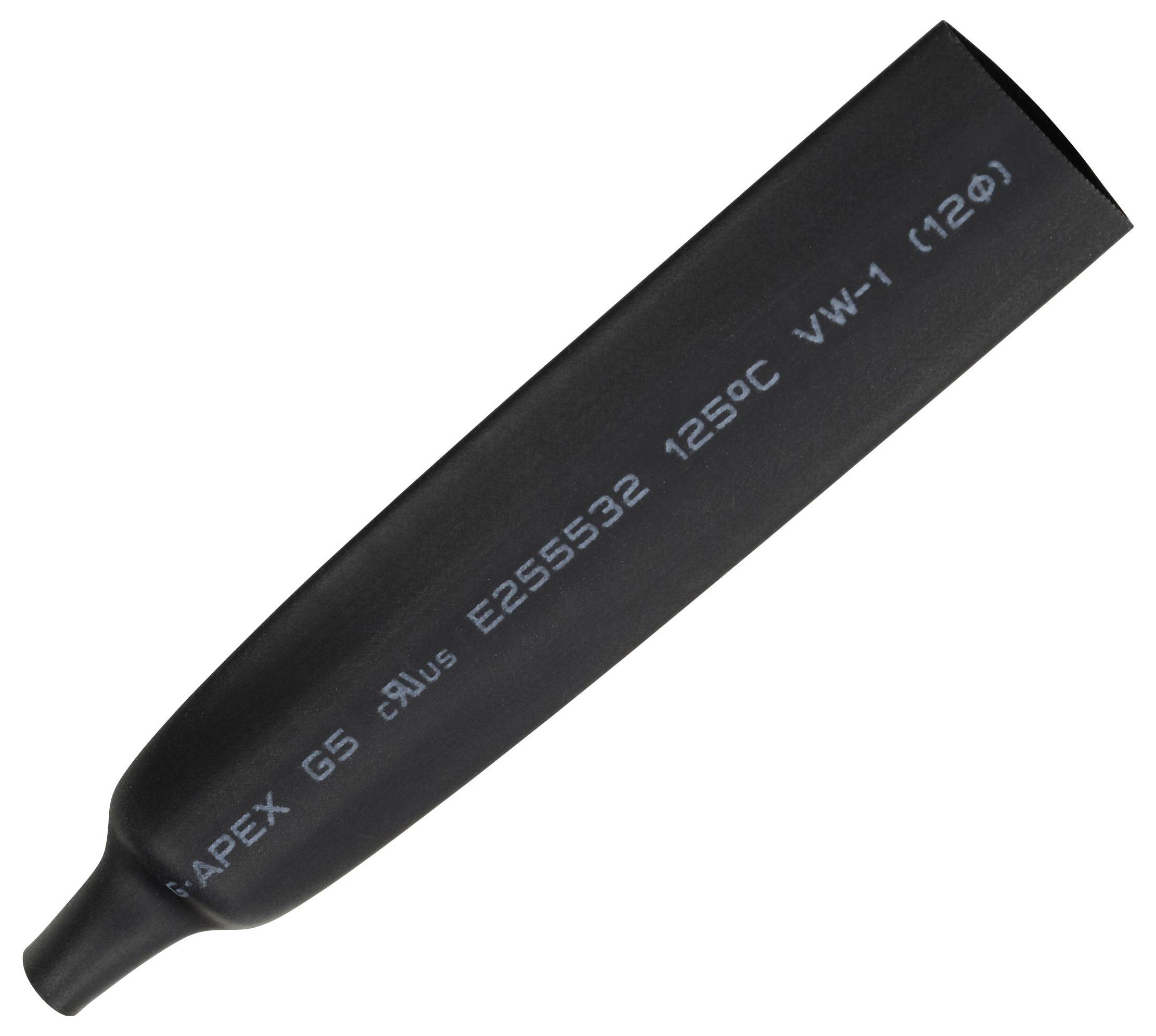 TRU Components 1572143 Schrumpfschlauch ohne Kleber Schwarz 12mm 6mm Schrumpfrate:2:1 5.00m