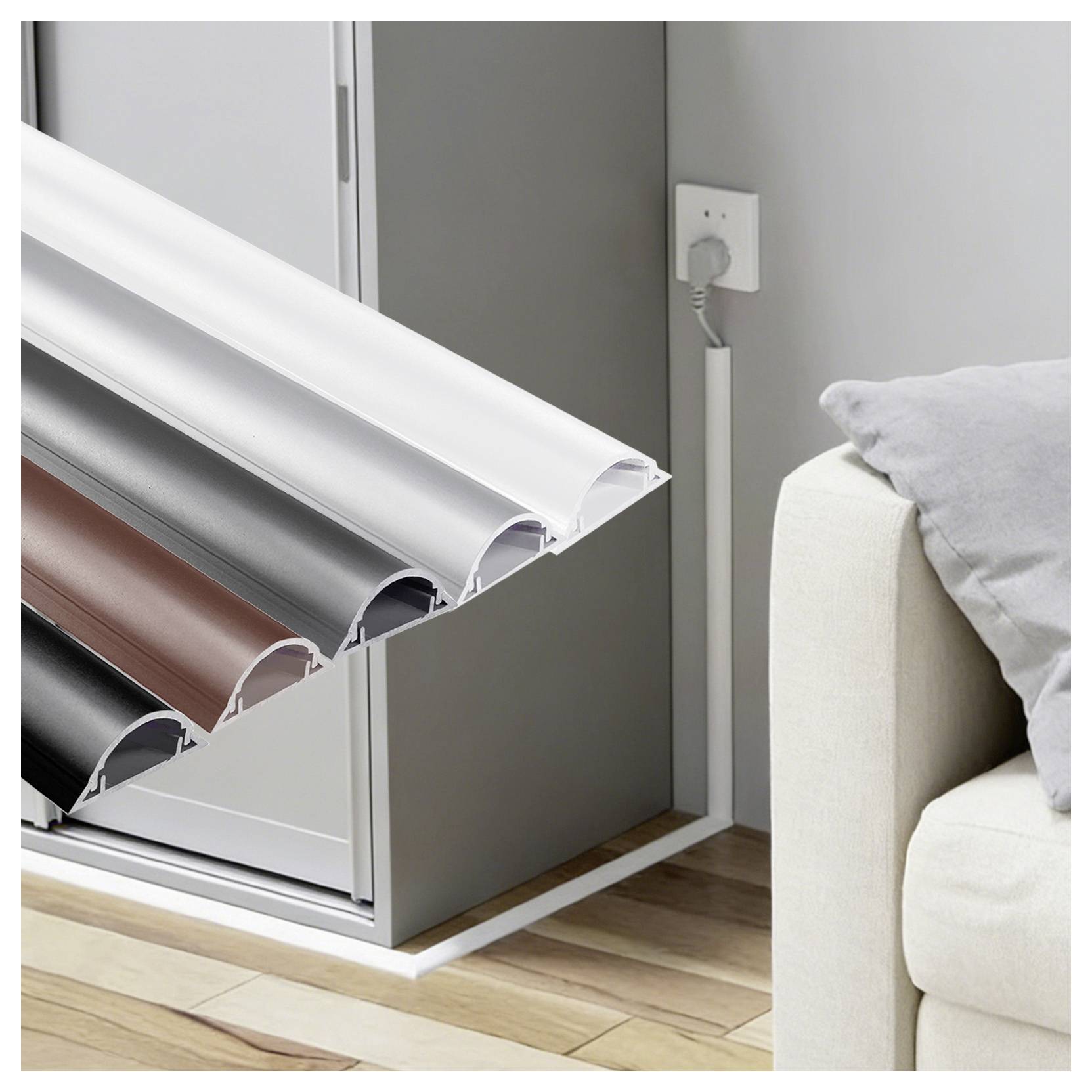 TRU COMPONENTS Kabelbrücke 1572569 PVC Silber Anzahl Kanäle: 1 1000mm Inhalt: 1m