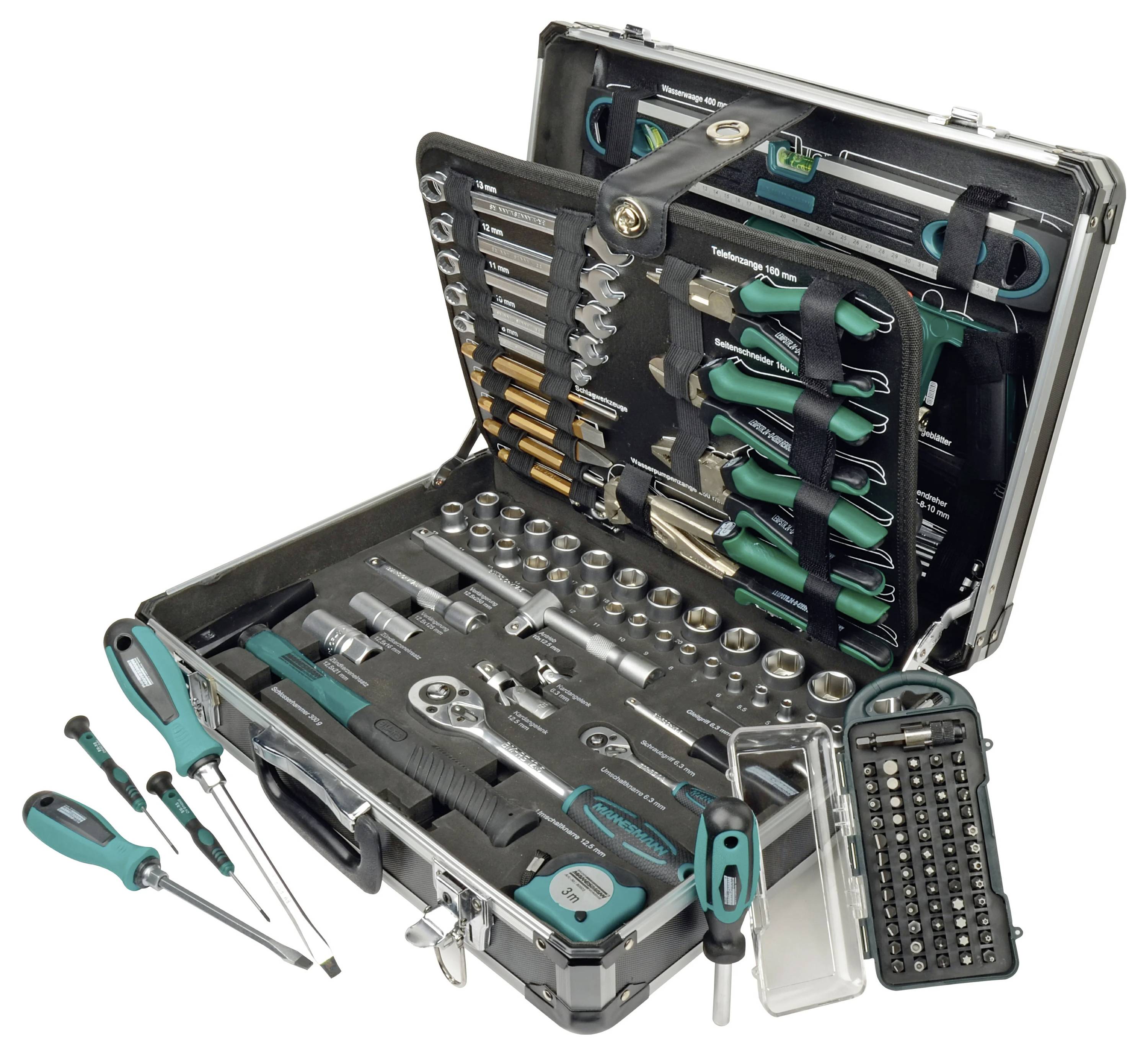 Brüder Mannesmann M29078 Heimwerker Werkzeugkoffer bestückt 160teilig (L x B x H) 454 x 350 x 135 mm