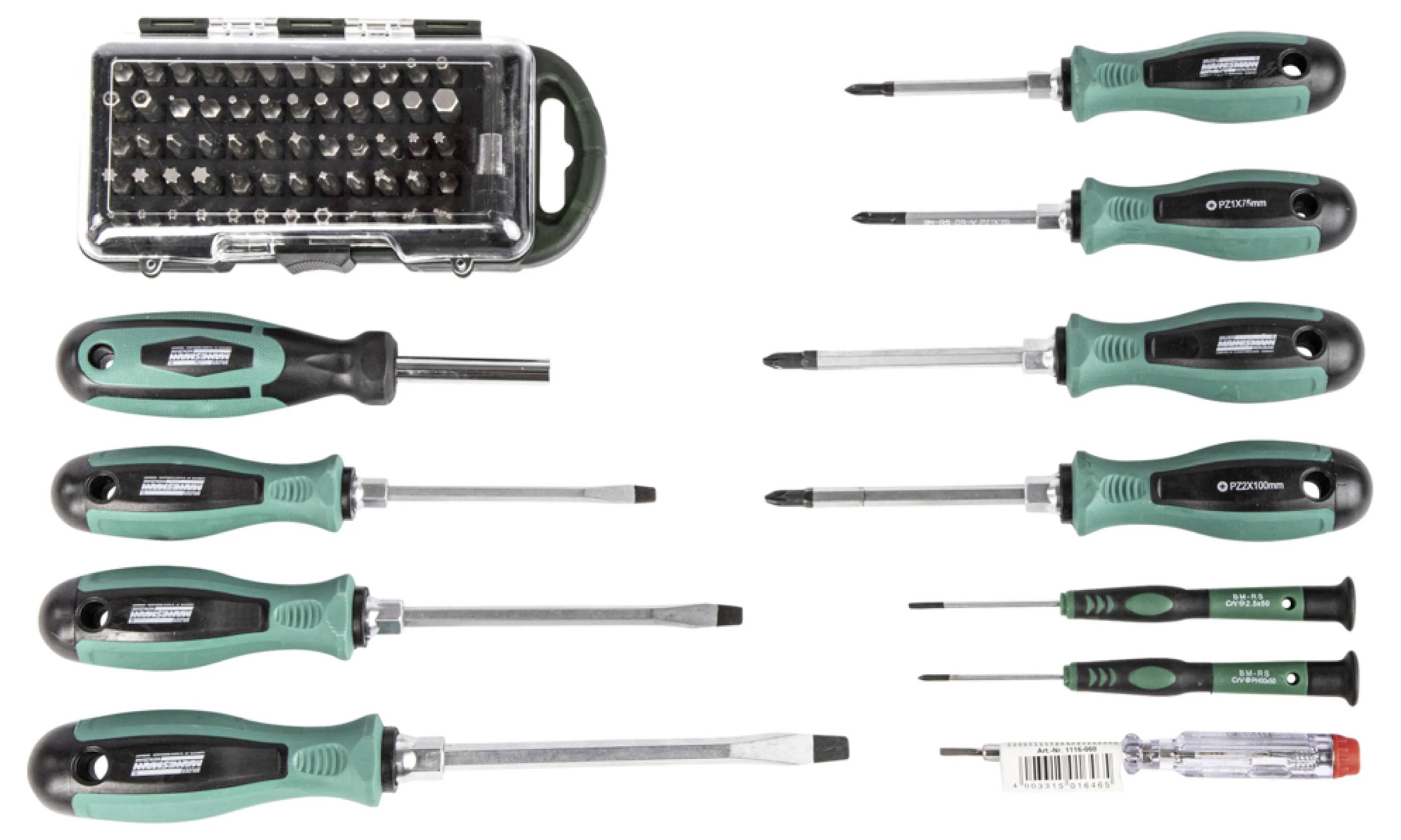 Brüder Mannesmann M29078 Heimwerker Werkzeugkoffer bestückt 160teilig (L x B x H) 454 x 350 x 135mm