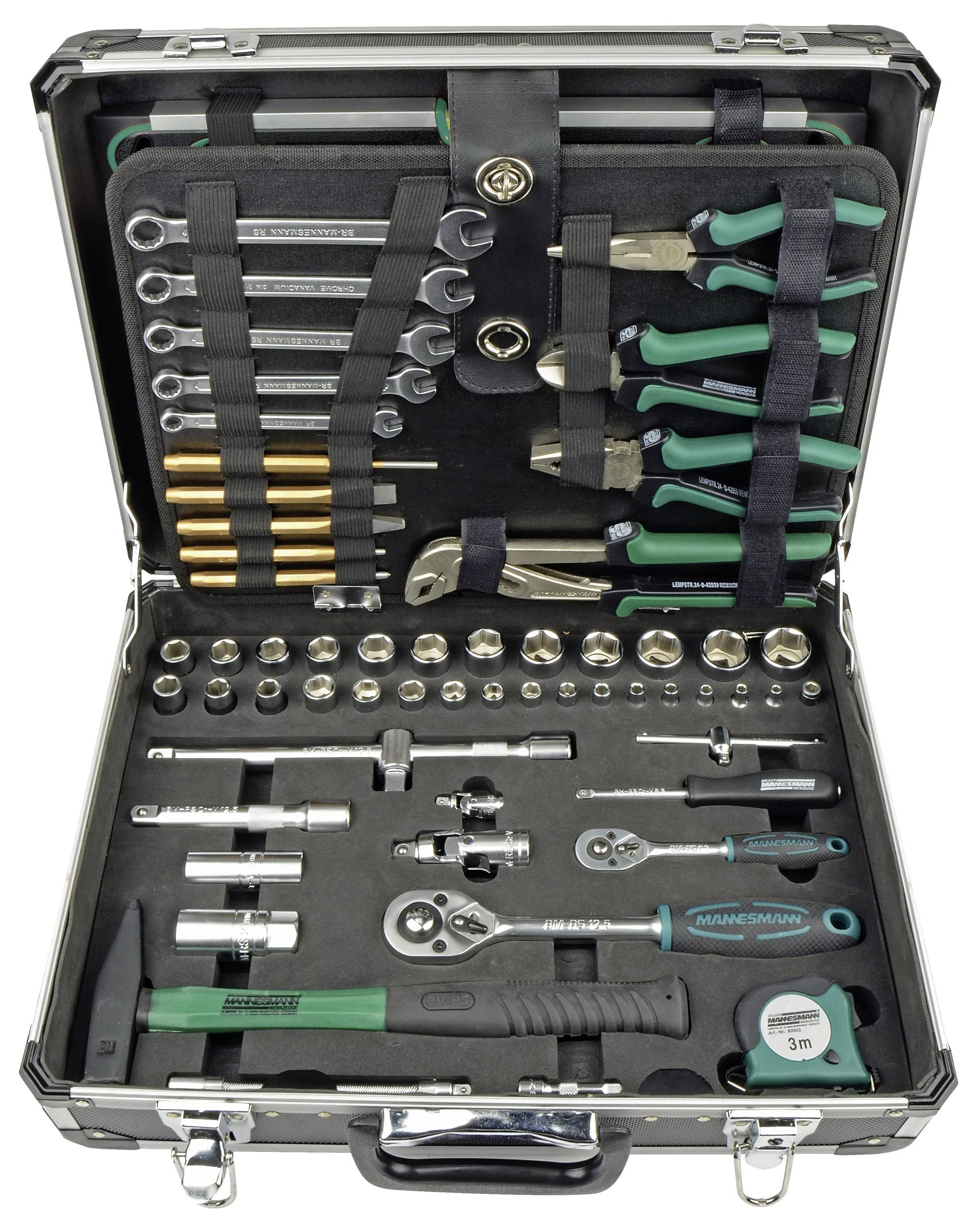 Brüder Mannesmann M29078 Heimwerker Werkzeugkoffer bestückt 160teilig (L x B x H) 454 x 350 x 135 mm