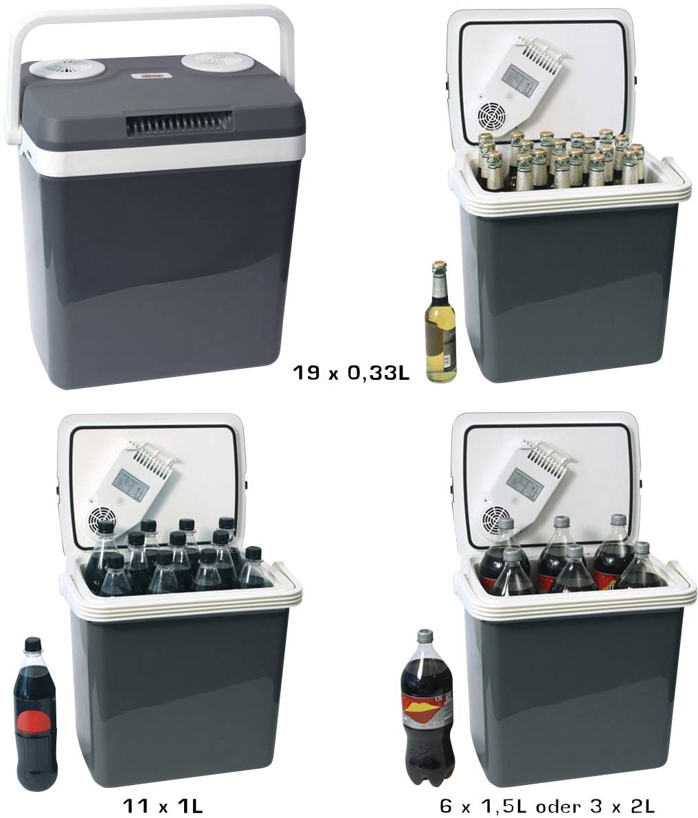 DINO KRAFTPAKET AC/DC Kühlbox & Heizbox EEK: E (A - G) Thermoelektrisch 12 V, 230V Grau 25l bis 18°C unter Umgebungstemperatur