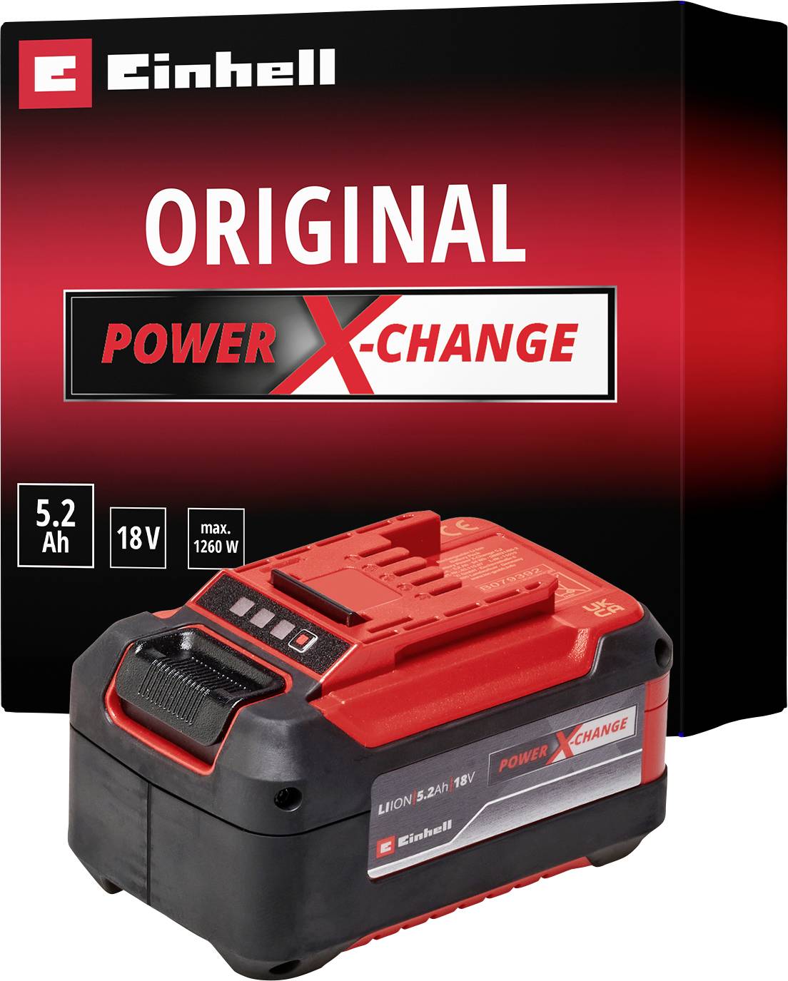 Einhell 4511437 Power X-Change Plus 18V 5,2Ah P-X-C Werkzeug-Akku 18 V 5.2 Ah Li-Ion