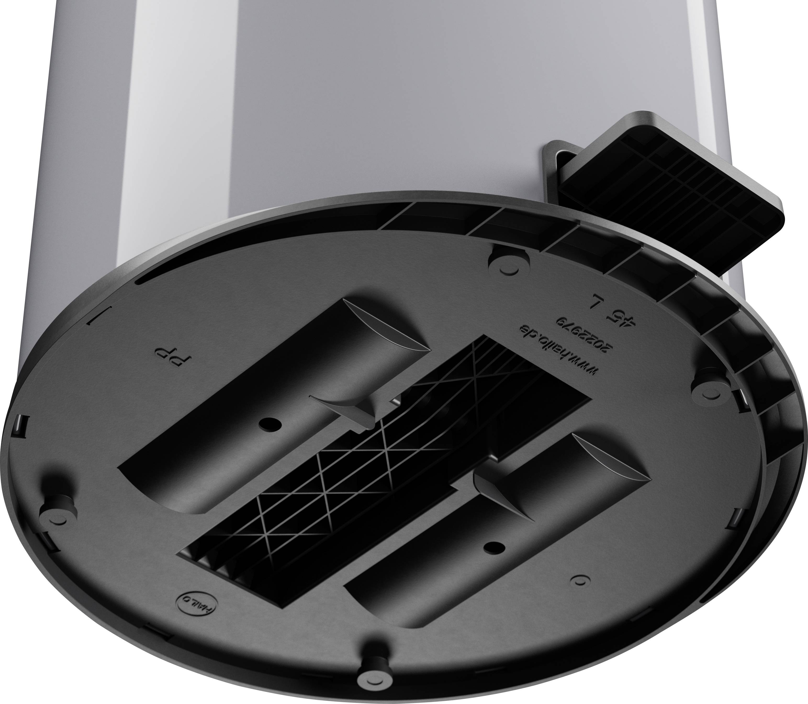 Hailo Pure XL 0545-020 Mülleimer 44l Stahlblech (Ø x H) 450mm x 700mm Silber Fuß-Tretmechanik, Selbstschließender Schwingdeckel