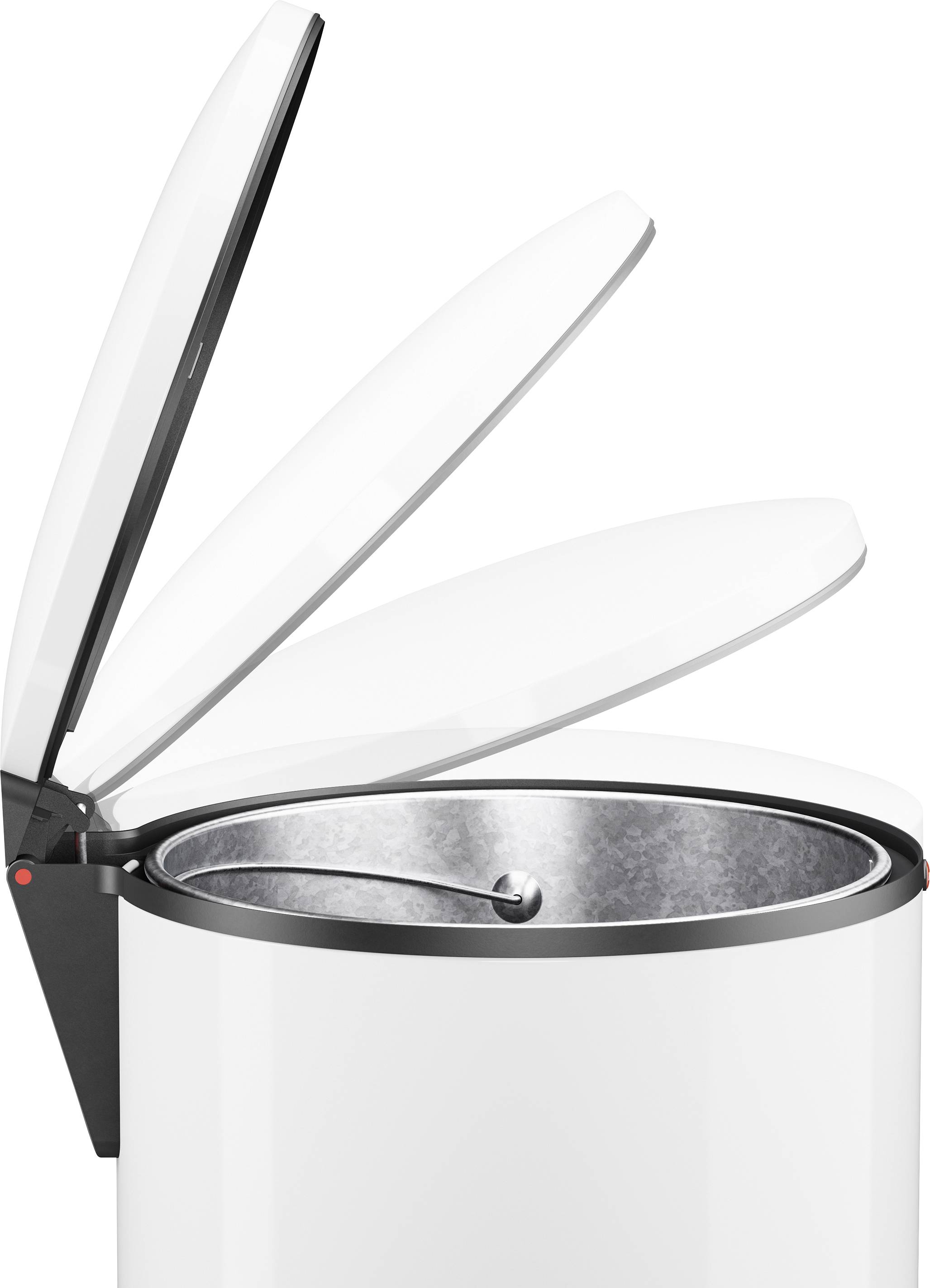 Hailo Pure XL 0545-030 Mülleimer 44 l Stahlblech (Ø x H) 450 mm x 700 mm Weiß Fuß-Tretmechanik, Selbstschließender Schwingdeckel 1 St.