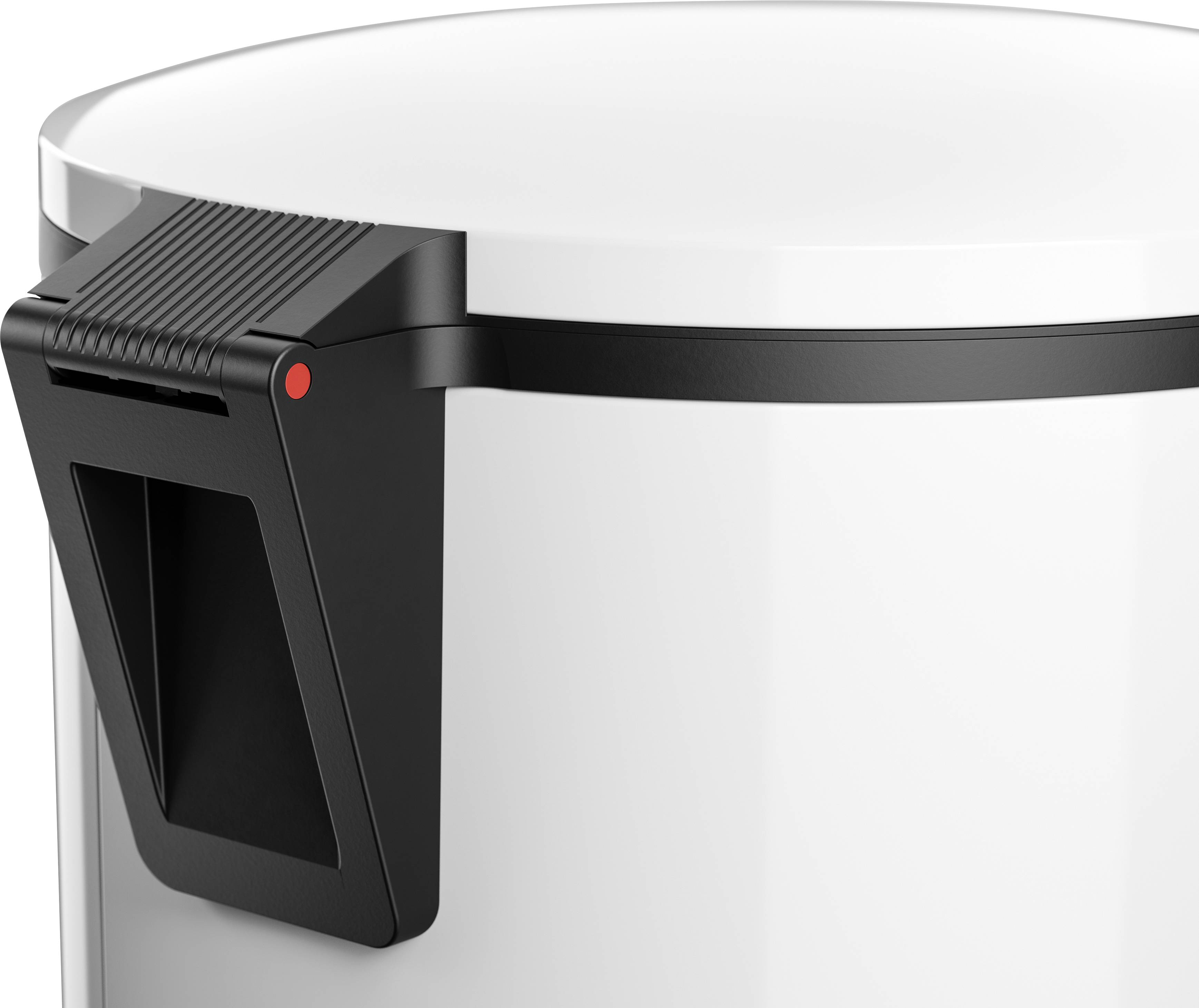 Hailo Pure XL 0545-030 Mülleimer 44 l Stahlblech (Ø x H) 450 mm x 700 mm Weiß Fuß-Tretmechanik, Selbstschließender Schwingdeckel 1 St.