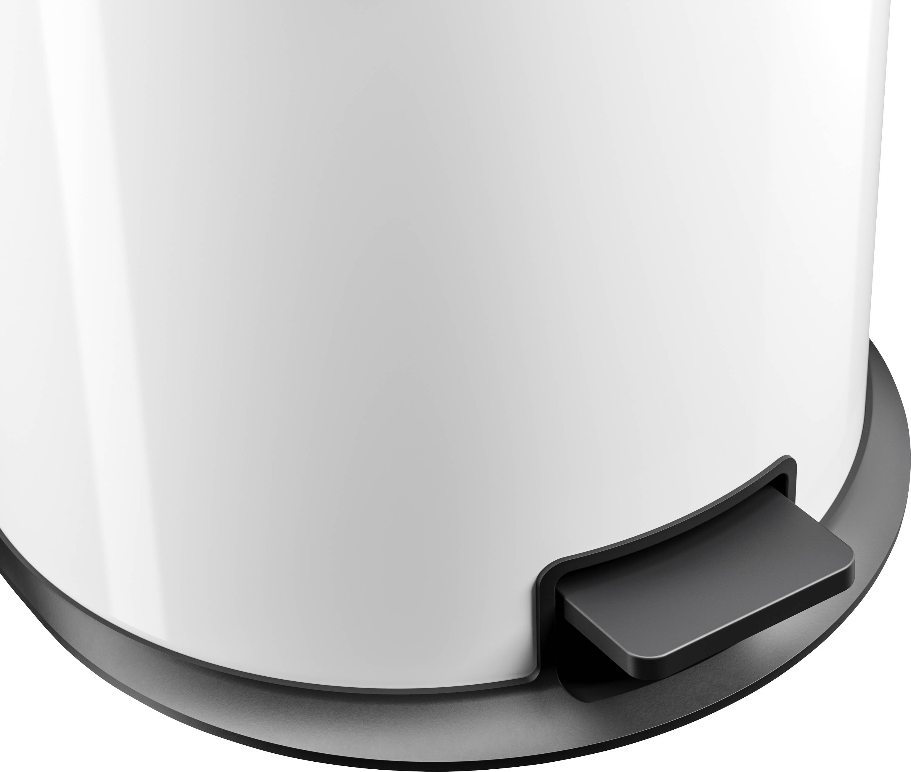 Hailo Pure XL 0545-030 Mülleimer 44 l Stahlblech (Ø x H) 450 mm x 700 mm Weiß Fuß-Tretmechanik, Selbstschließender Schwingdeckel 1 St.